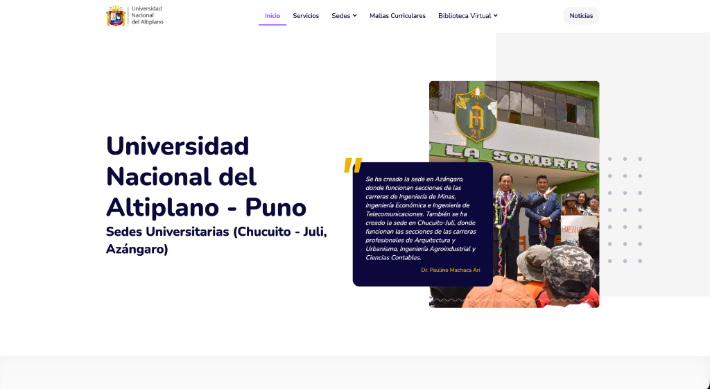 Portal Oficial de Sedes UNAP por Willy Abraham